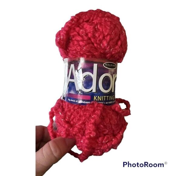 BAQ) Yarn Adora red skein Pale Ruby 44 yards new crochet knit - Picture 1 of 5